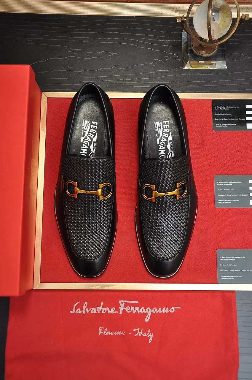 Men's shoes 💰560💶[Ferragamo/Ferragamo] The latest model in the counter. Original imported high-quality cowhide with open sides + imported 🐂 cowhide lining, original luxury metal buckle + original combination outsole. Comparative and stress-free 38--45 (customized for 45)